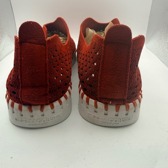 Ilse Jacobsen Tulip 139 Red Laser Cut Slip On Sneakers Womens Size 38 Minimalis - Picture 5 of 7